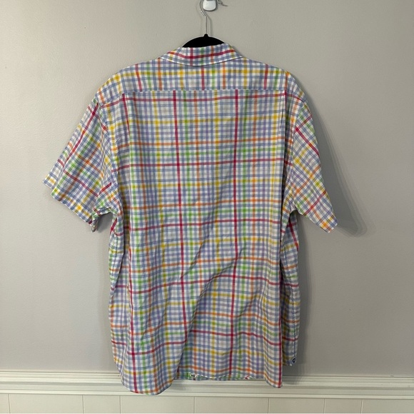 Cremieux Collection Men’s Short Sleeve Blue & White Plaid Button Up Sz XL GUC - Picture 7 of 7